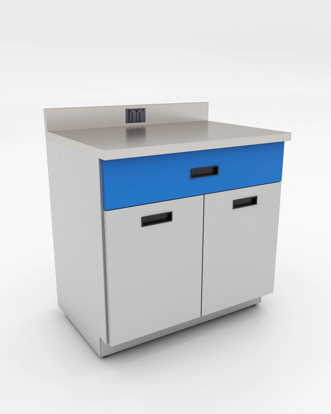 Gabinete de laboratorio a piso con cajón y dos puertas
