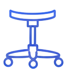 Icono de accesorios de laboratorio (válvulas, sillas, tapetes)