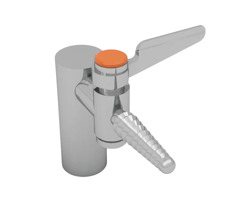 Torreta sencilla de servicio para aire con válvula on/off cromada, ideal para instalación en laboratorios, marca Water Saver